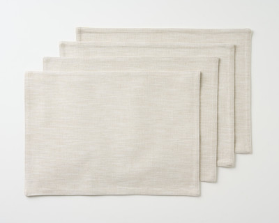 KITESCREATIONS Rectangular Pack of 4 Table Placemat(Beige, Cotton)