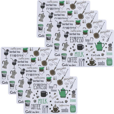 Besillia Rectangular Pack of 8 Table Placemat(Green, Plastic)