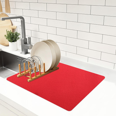KUBER INDUSTRIES Rectangular Pack of 1 Table Placemat(Red, Microfibre)
