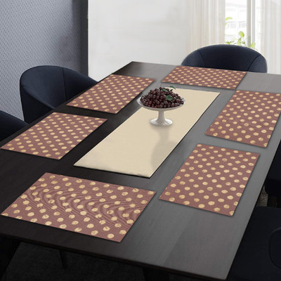 RATAN CART Rectangular Pack of 6 Table Placemat(Beige, Cotton)