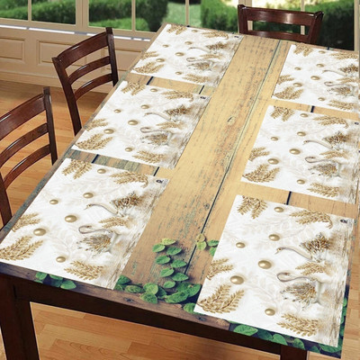 Flipkart SmartBuy Rectangular Pack of 6 Table Placemat(Silver, PVC)