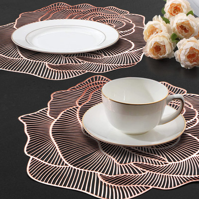Dakshya Industries Round Pack of 2 Table Placemat(Brown, PVC)