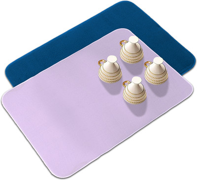 KUBER INDUSTRIES Rectangular Pack of 2 Table Placemat(Blue, Purple, Microfibre)