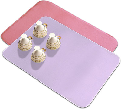 KUBER INDUSTRIES Rectangular Pack of 2 Table Placemat(Pink, Purple, Microfibre)
