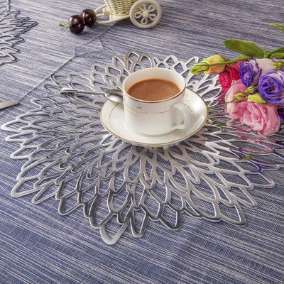 Flipkart SmartBuy Round Pack of 2 Table Placemat(Silver, PVC)
