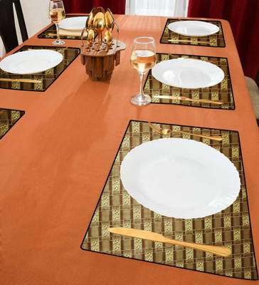 shrinitya Rectangular Pack of 6 Table Placemat(Multicolor, Polyester)