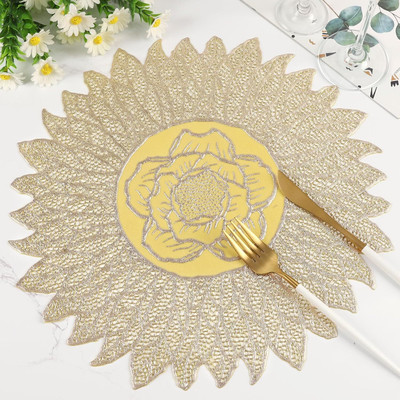 Castle Decor Round Pack of 1 Table Placemat(Silver, PVC)
