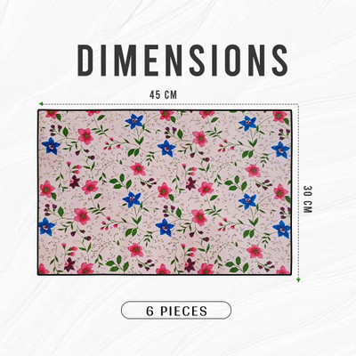 GREAT FASHION Rectangular Pack of 6 Table Placemat(Multicolor, Polyester)