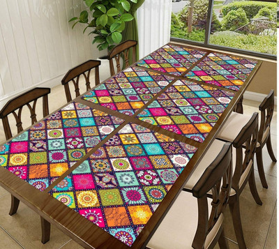 SANRAKSSHAN Rectangular Pack of 6 Table Placemat(Orange, PVC)