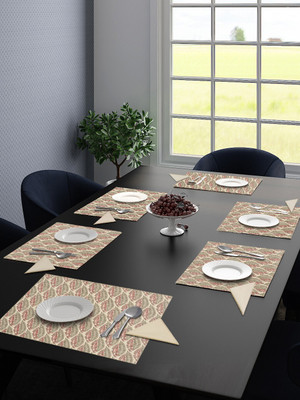Saral Home Rectangular Pack of 6 Table Placemat(Grey, Cotton)