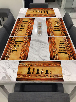 E-Retailer Rectangular Pack of 6 Table Placemat(Brown, PVC)