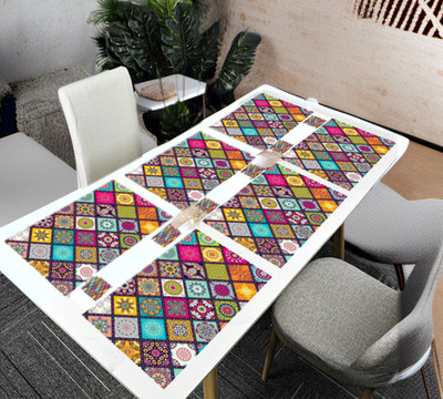 REVEXO Rectangular Pack of 6 Table Placemat(Multicolor, PVC)