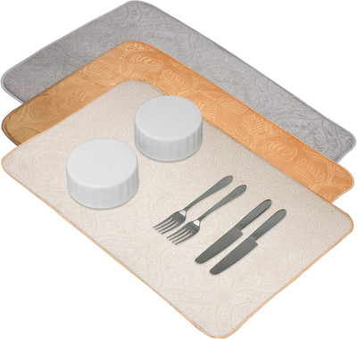 KUBER INDUSTRIES Rectangular Pack of 3 Table Placemat(Multicolor, Microfibre)