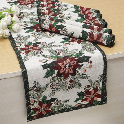 HOKiPO Rectangular Pack of 7 Table Placemat(Red, Cotton)