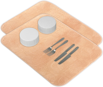 KUBER INDUSTRIES Rectangular Pack of 2 Table Placemat(Yellow, Microfibre)