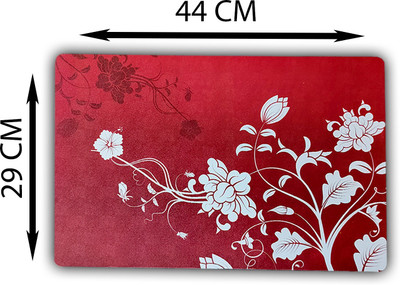 KANUSHI Rectangular Pack of 6 Table Placemat(Maroon, PVC)