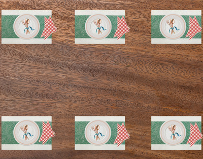 Bhaguji Rectangular Pack of 6 Table Placemat(Green, PVC)
