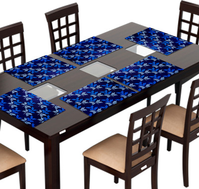 Flipkart SmartBuy Rectangular Pack of 6 Table Placemat(Blue, PVC)