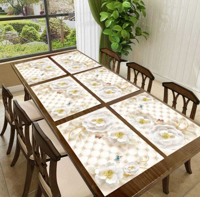 LOTUSKING Rectangular Pack of 6 Table Placemat(Multicolor, PVC)
