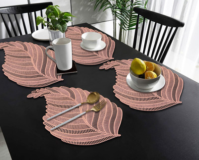 DPA Collection Rectangular Pack of 4 Table Placemat(Brown, PVC)