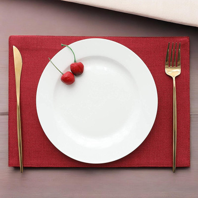 Casanest Rectangular Pack of 6 Table Placemat(Red, Jute)