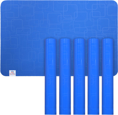 Heart Home Rectangular Pack of 6 Table Placemat(Blue, PVC)