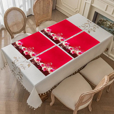 SANRAKSSHAN Rectangular Pack of 6 Table Placemat(Multicolor, PVC)