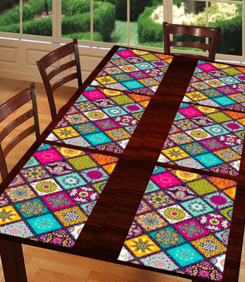 WONDERLAND Rectangular Pack of 4 Table Placemat(Multicolor, PVC)