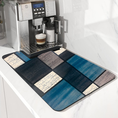 harimart Rectangular Pack of 1 Table Placemat(Blue, Rubber)