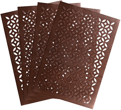 Dakshya Industries Rectangular Pack of 4 Table Placemat(Brown, PVC)