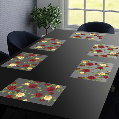 Dakshya Industries Rectangular Pack of 6 Table Placemat(Multicolor, PVC)