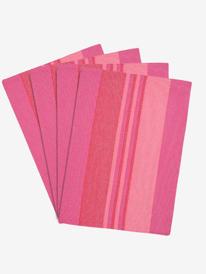 Saral Home Rectangular Pack of 4 Table Placemat(Pink, Cotton)