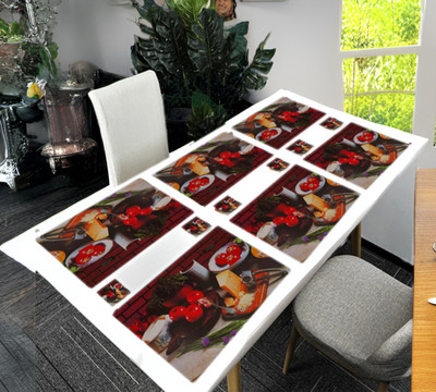 SANRAKSSHAN Rectangular Pack of 6 Table Placemat(Multicolor, PVC)
