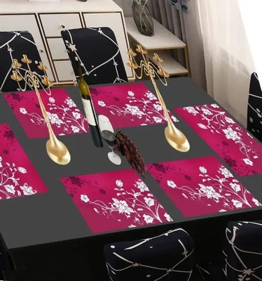 BHOLA PARVATI Rectangular Pack of 6 Table Placemat(Purple, PVC)