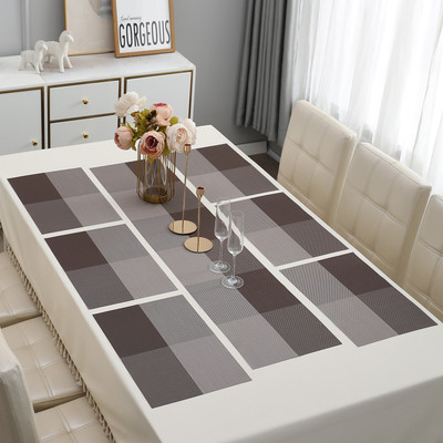 HOKiPO Rectangular Pack of 7 Table Placemat(Brown, PVC)