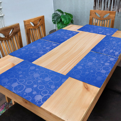 Flipkart SmartBuy Rectangular Pack of 6 Table Placemat(Blue, PVC)
