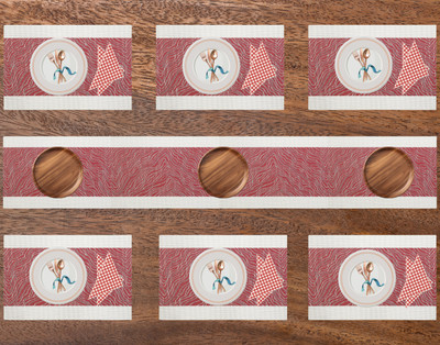 Bhaguji Rectangular Pack of 7 Table Placemat(Red, PVC)