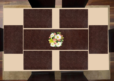 Saral Home Rectangular Pack of 7 Table Placemat(Brown, Polyester)