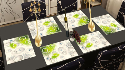 Trendy Rabbit Rectangular Pack of 6 Table Placemat(Multicolor, PVC)