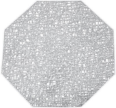KLICKIO Cut Corner Pack of 1 Table Placemat(Silver, PVC)