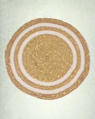 N S TOMAR HANDICRAFTS Round Pack of 1 Table Placemat(Beige, Jute)