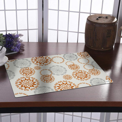 HOMESTIC Rectangular Pack of 6 Table Placemat(White, PVC)