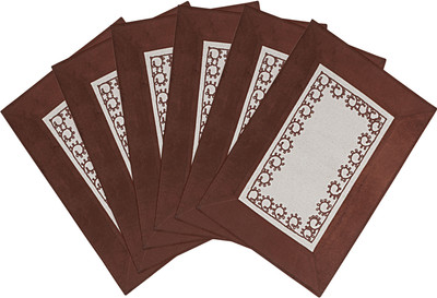 Saral Home Rectangular Pack of 6 Table Placemat(Brown, Cotton)