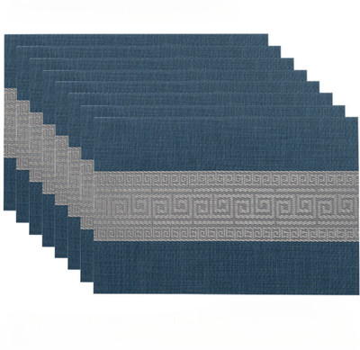 Bhaguji Rectangular Pack of 8 Table Placemat(Blue, PVC)