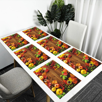 SANRAKSSHAN Rectangular Pack of 6 Table Placemat(Multicolor, PVC)