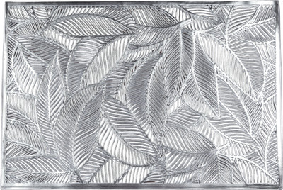 PREMSONS Rectangular Pack of 6 Table Placemat(Silver, PVC)
