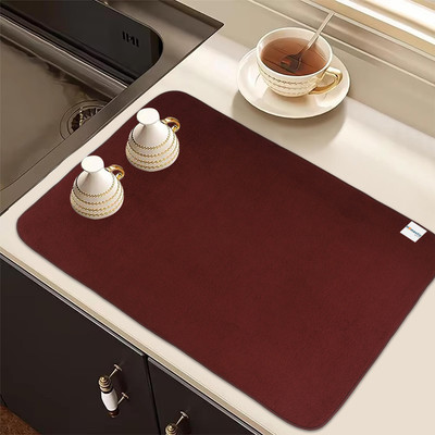 HOMESTIC Rectangular Pack of 1 Table Placemat(Maroon, Microfibre)
