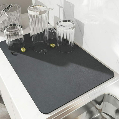 FLOSTRAIN Rectangular Pack of 1 Table Placemat(Grey, Rubber)