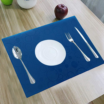 KUBER INDUSTRIES Rectangular Pack of 6 Table Placemat(Blue, PVC)