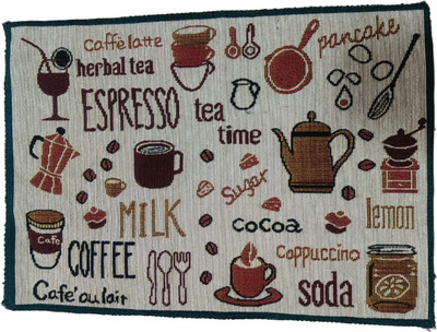 PRAKARTIK Rectangular Pack of 6 Table Placemat(Brown, Orange, Cotton)
